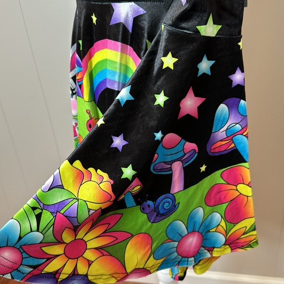 NWT Dolls Kill Velvet Happy Planet Bell Sleeve Dress - Picture 4 of 10